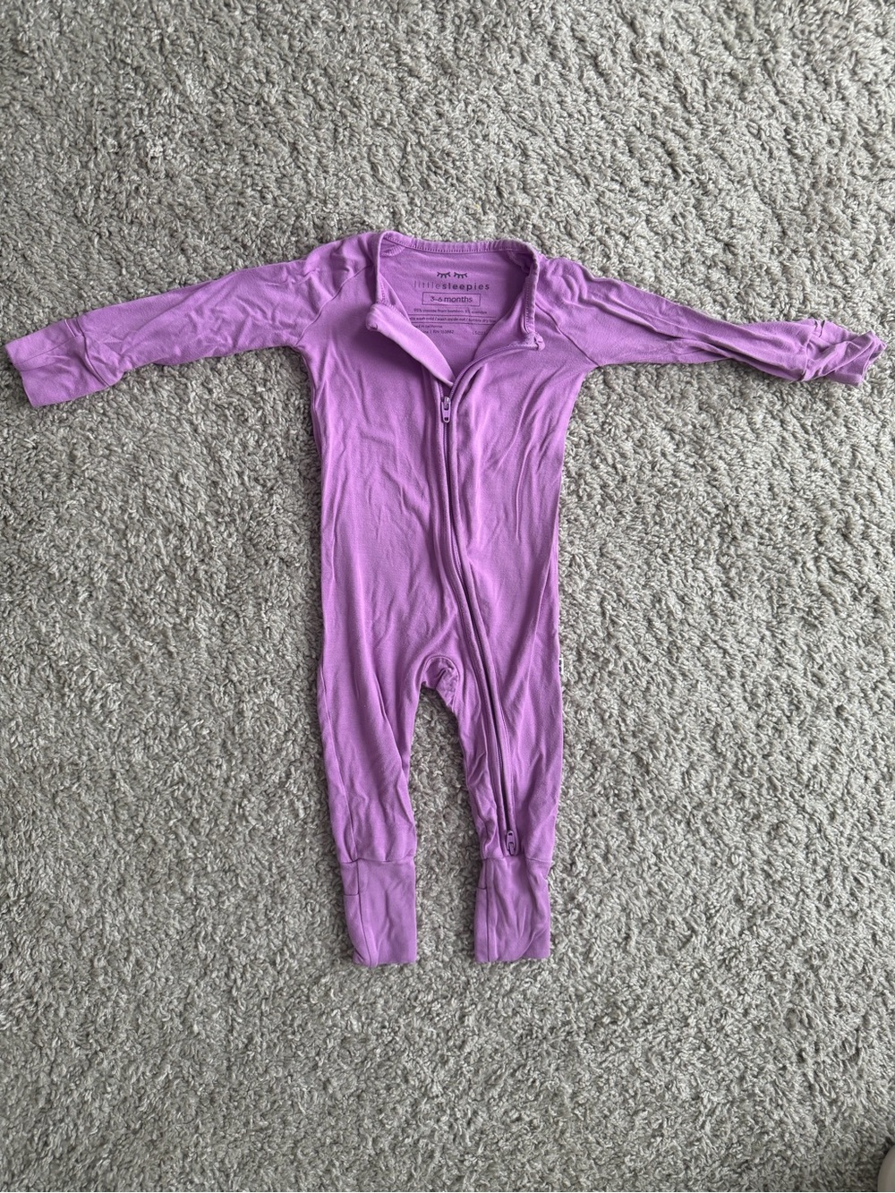 Little Sleepies Purple Footed Zippered Pajamas